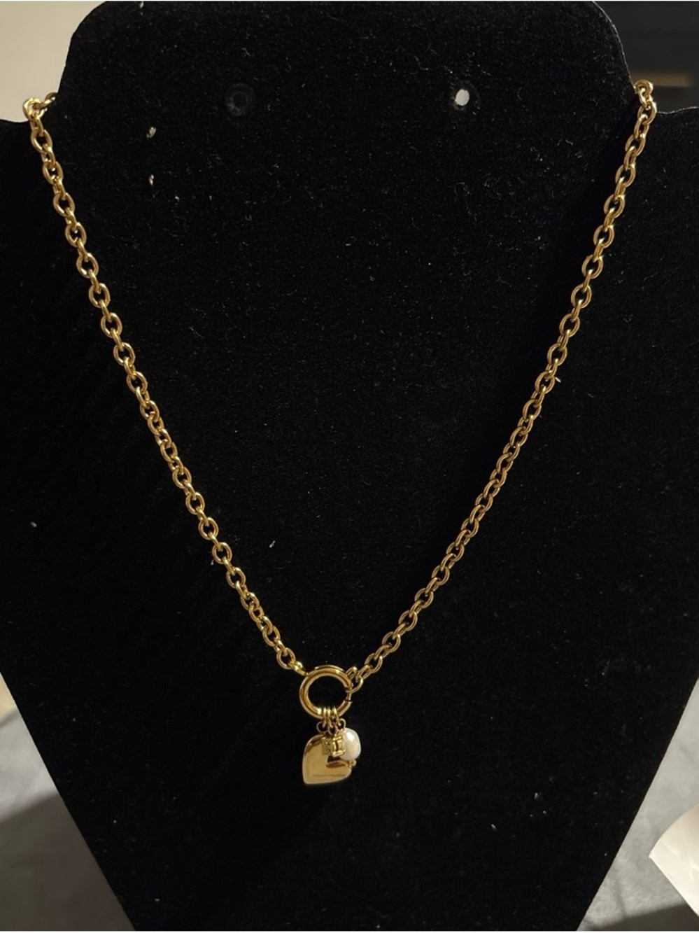 Gold Heart Pendant Chain Necklace - Women Jewelry